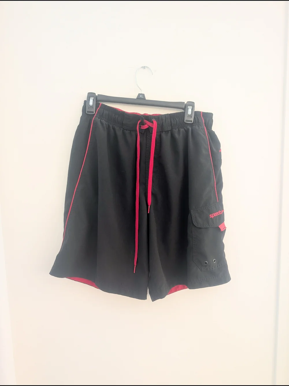 Speedo Black Swim Trunks with Pink Trim